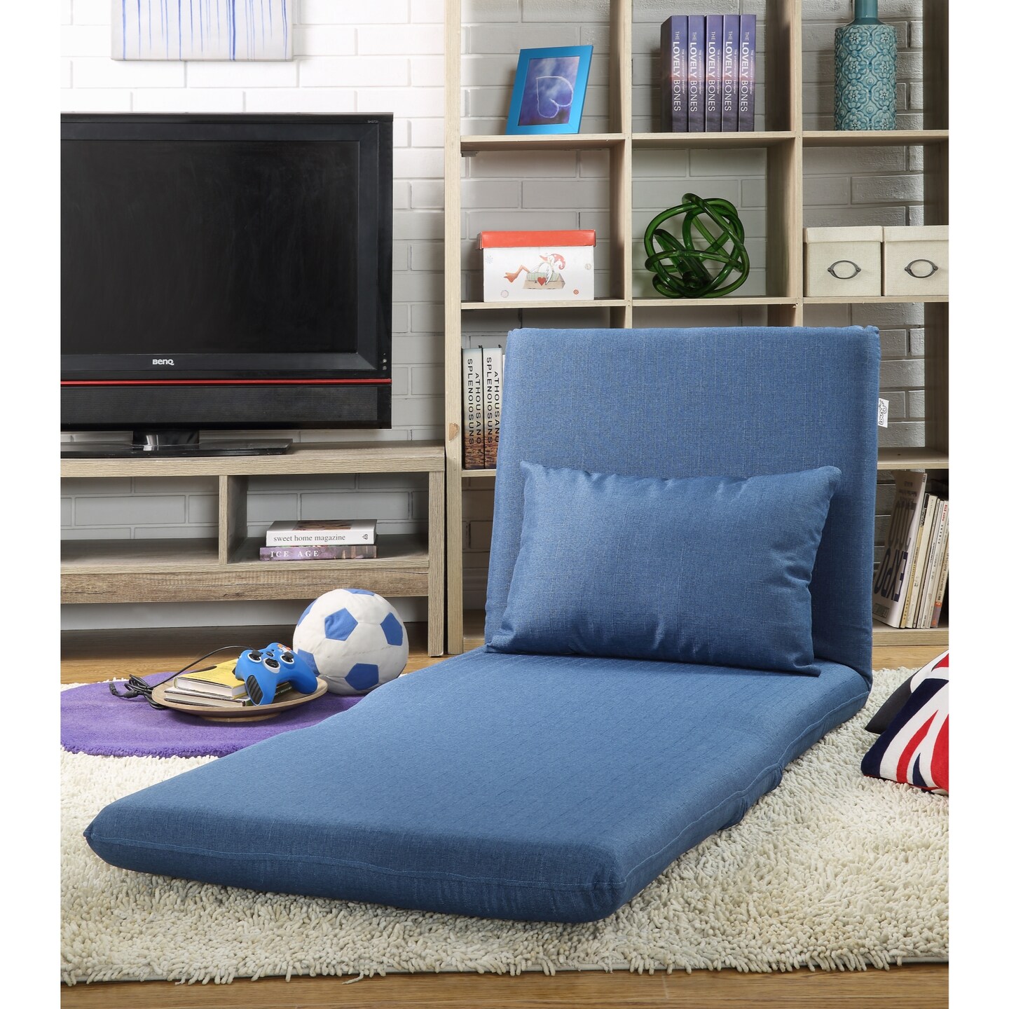 Relaxie Linen Convertible Flip Floor Chair Sleeper