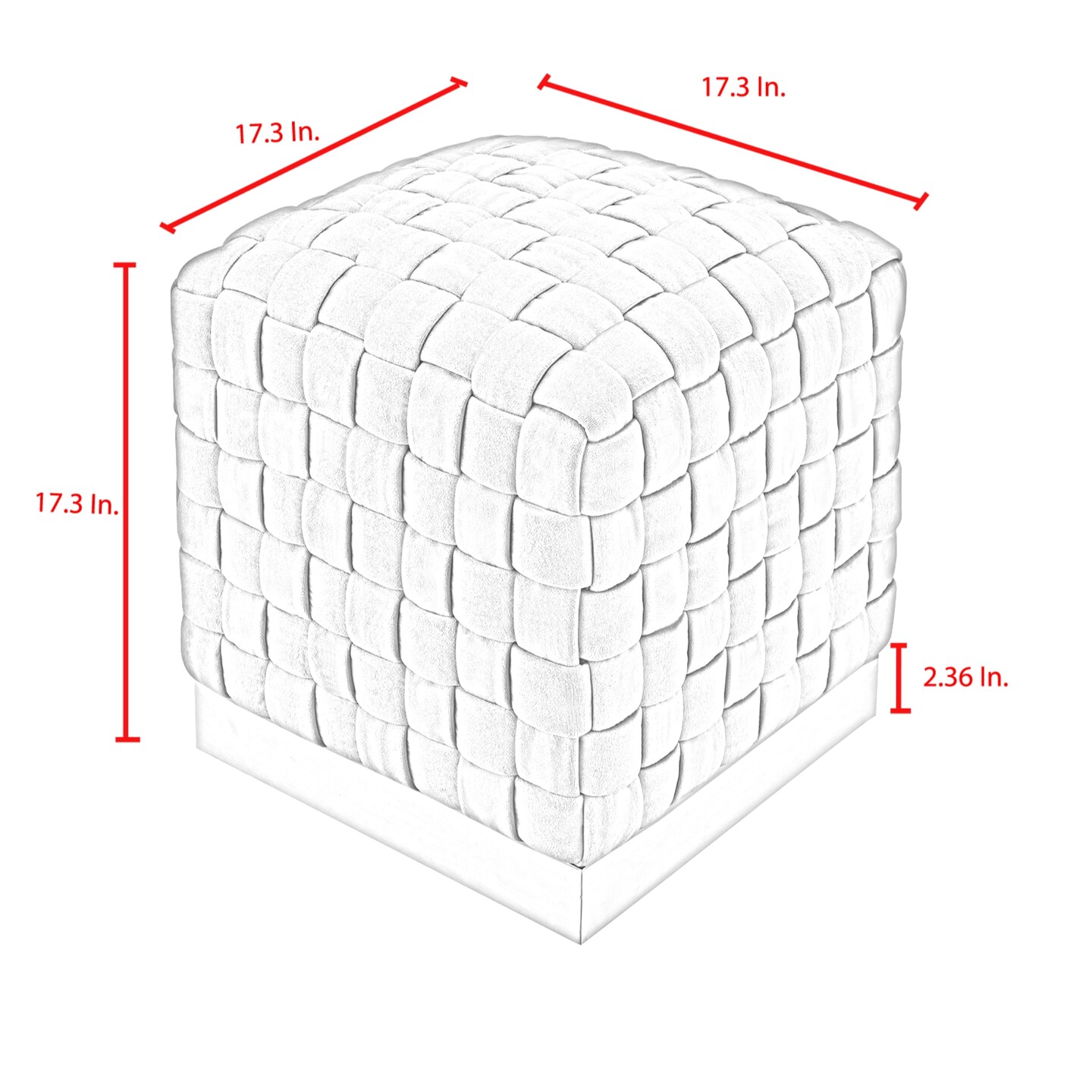 Diamond Velvet Woven Cube Ottoman (1 Piece)