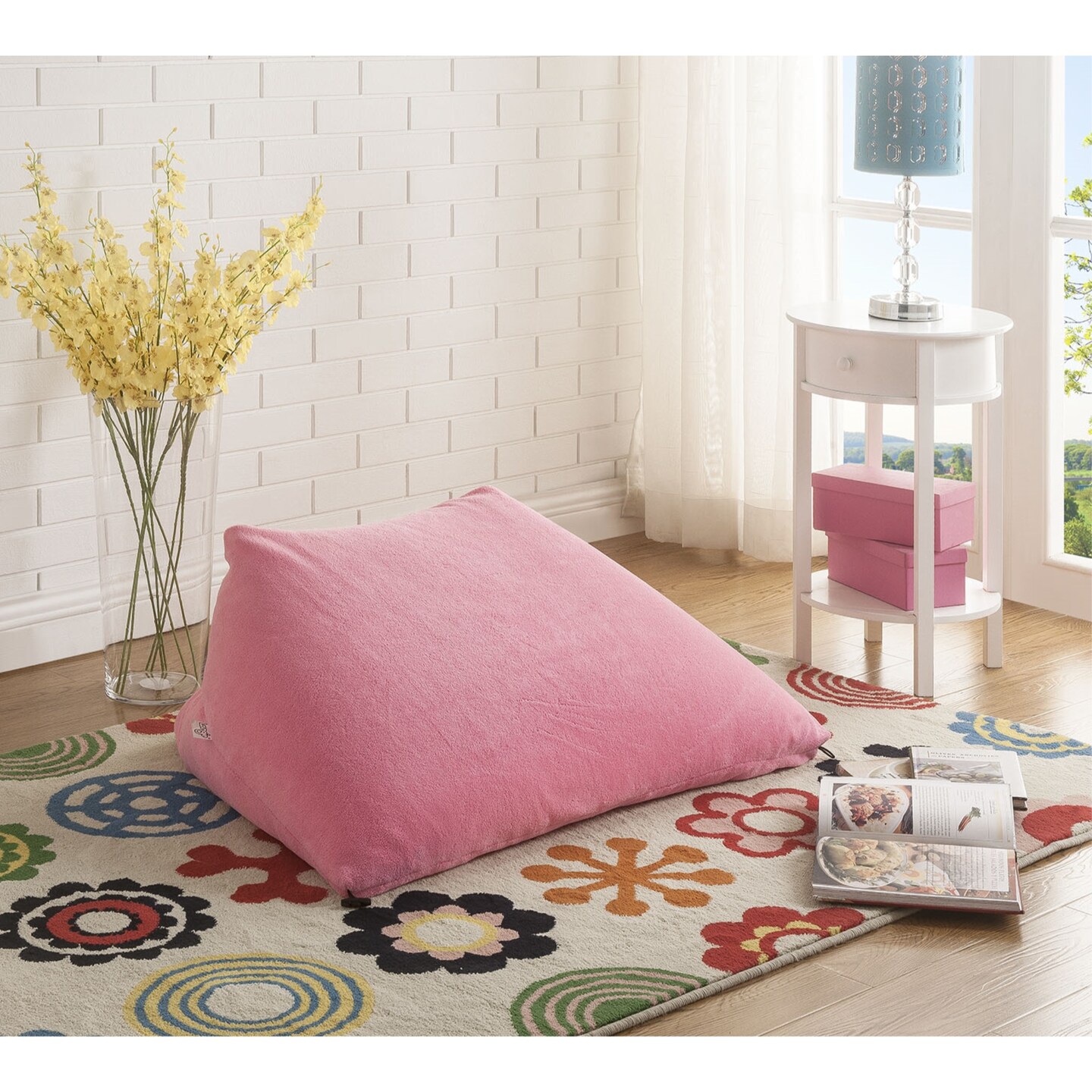 Magic Pouf Linen Bean Bag Chair/Ottoman/Floor Pillow 3-in-1