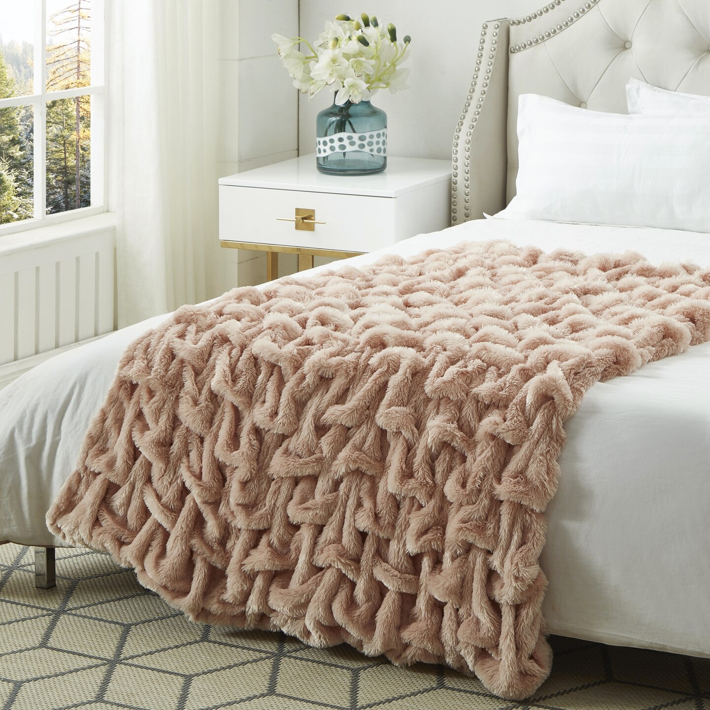 Armandie Stitched Faux Fur Throw
