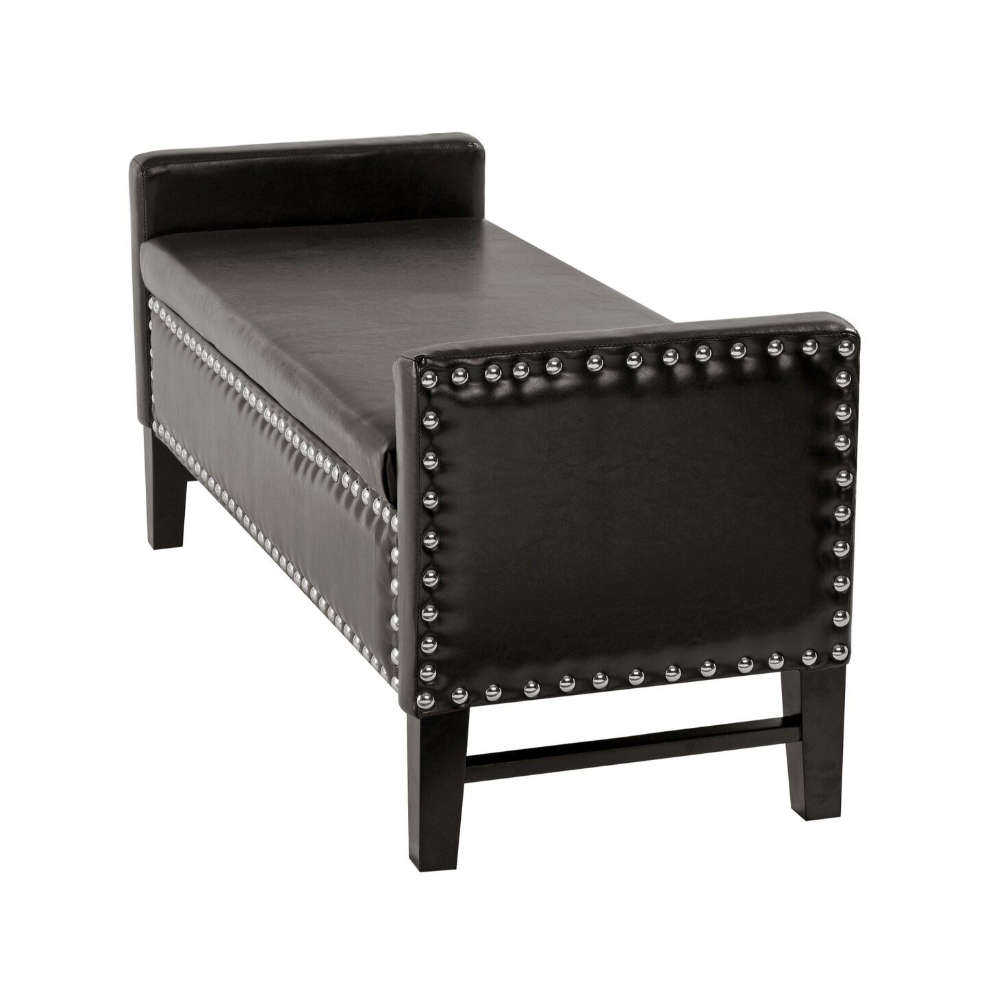 Emmaline PU Leather/Linen/Velvet Button Tufted Nailhead Trim Storage Bench