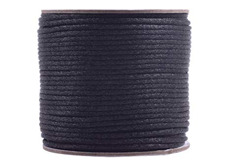 50 Yards 2.0mm Nylon Rattail Satin Silk Trim Cord Beading String for Chinese Knotting, Kumihimo, Beading, Macramé, Jewelry Making, Black