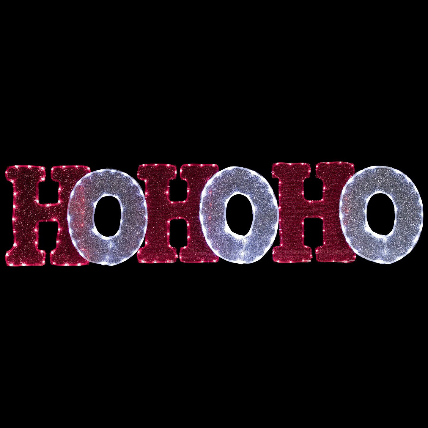 Northlight LED Lighted "Ho Ho Ho" Outdoor Christmas Decoration - 76.75" - Red and White Lights