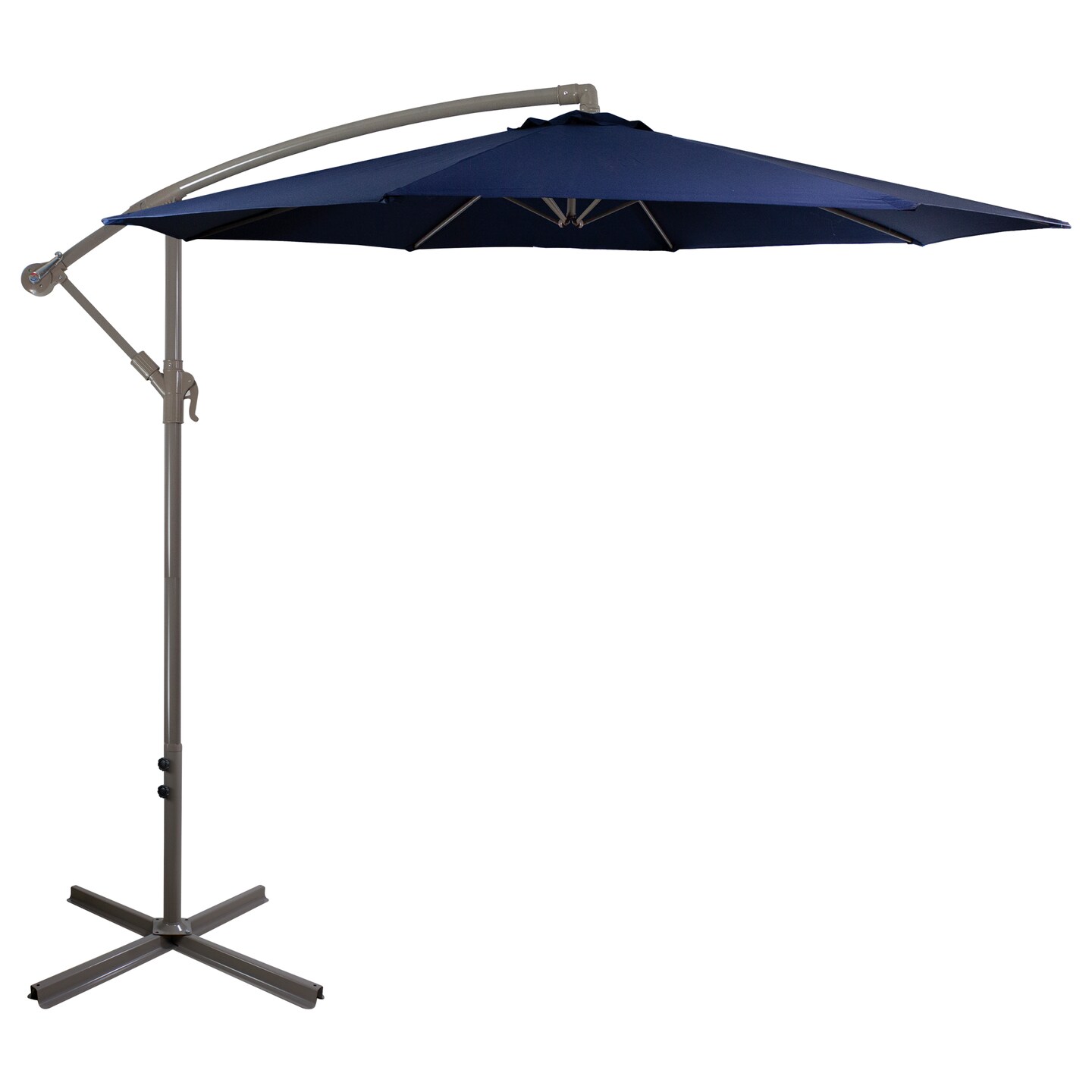 Northlight 10ft Offset Outdoor Patio Umbrella with Hand Crank, Navy Blue