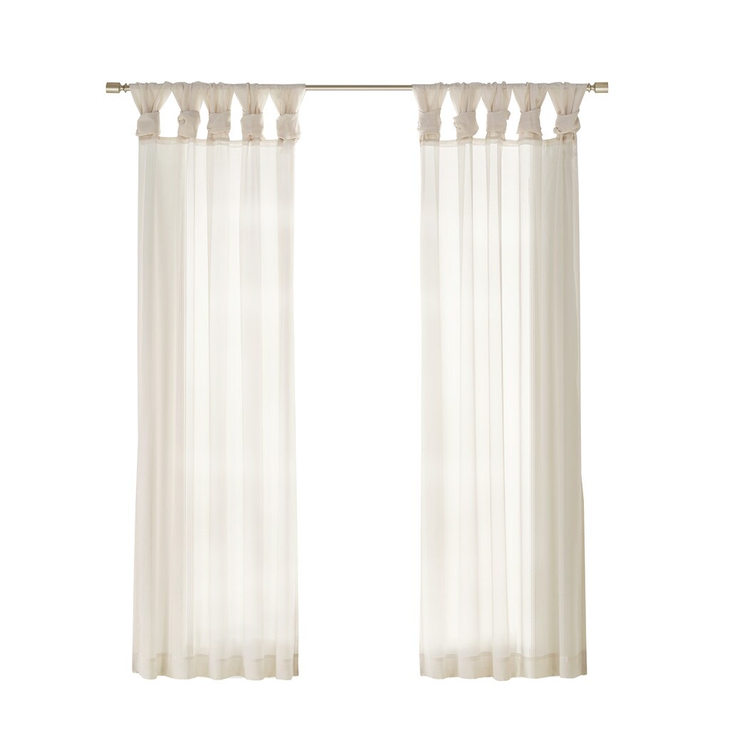 Gracie Mills Anatole Twisted Tab Voile Sheer Window Pair - Grace-10431