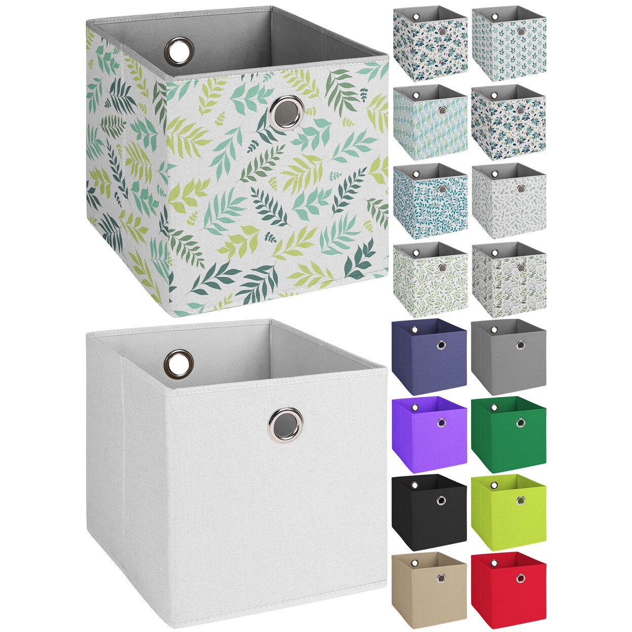 Multi-Pack: Multipurpose Stackable Basic Fabric Collapsible Storage Bin Cube