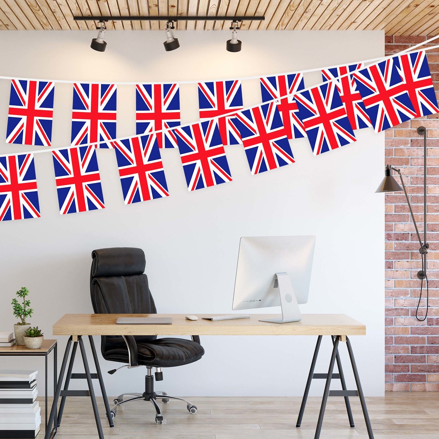 G128 United Kingdom UK Bunting Banner | Flag 8.2 x 5.5 Inch, Full String 33 Feet | Printed 150D Polyester, Decorations For Bar, School, Festival Events Celebration