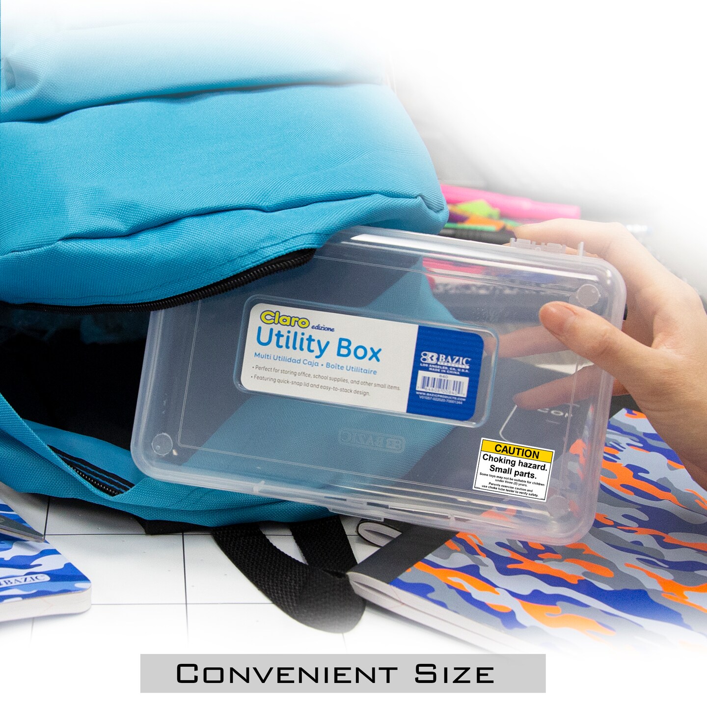 BAZIC Pencil Case Multipurpose Utility Box - Clear