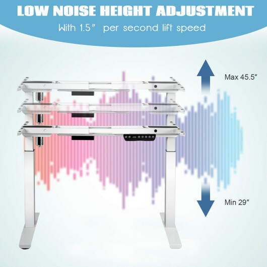 Electric Standing Computer Desk Frame with Adjustable Height and 4 Adjustable Foot Levelers