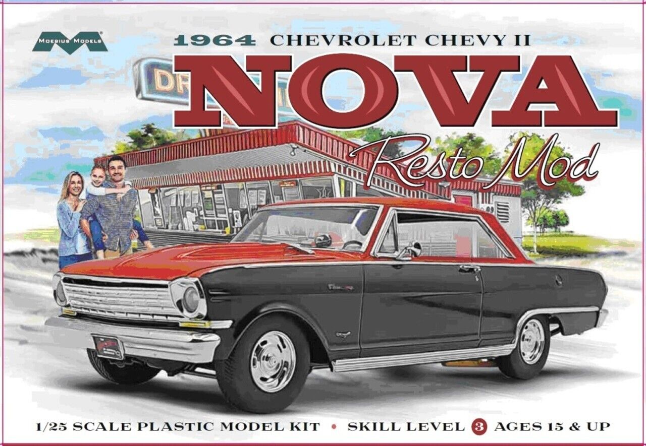 Moebius  1/25 1964 Chevy II Nova Resto-Mod Plastic Model