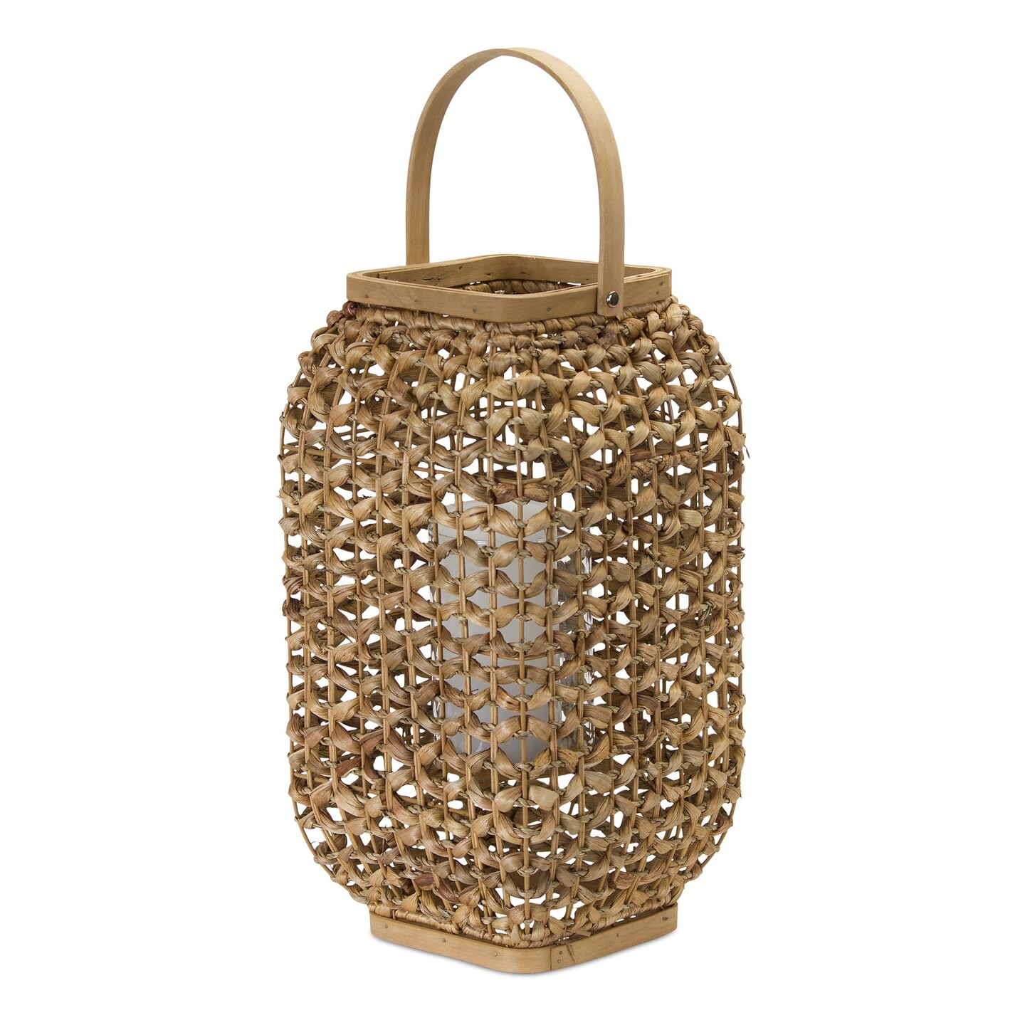 Melrose 16&#x22; Beige Woven Candle Lantern