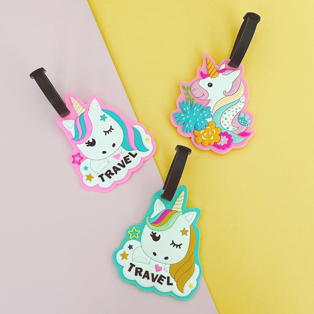 Wrapables Silicone Animal Luggage Tag with ID Card (Set of 3)