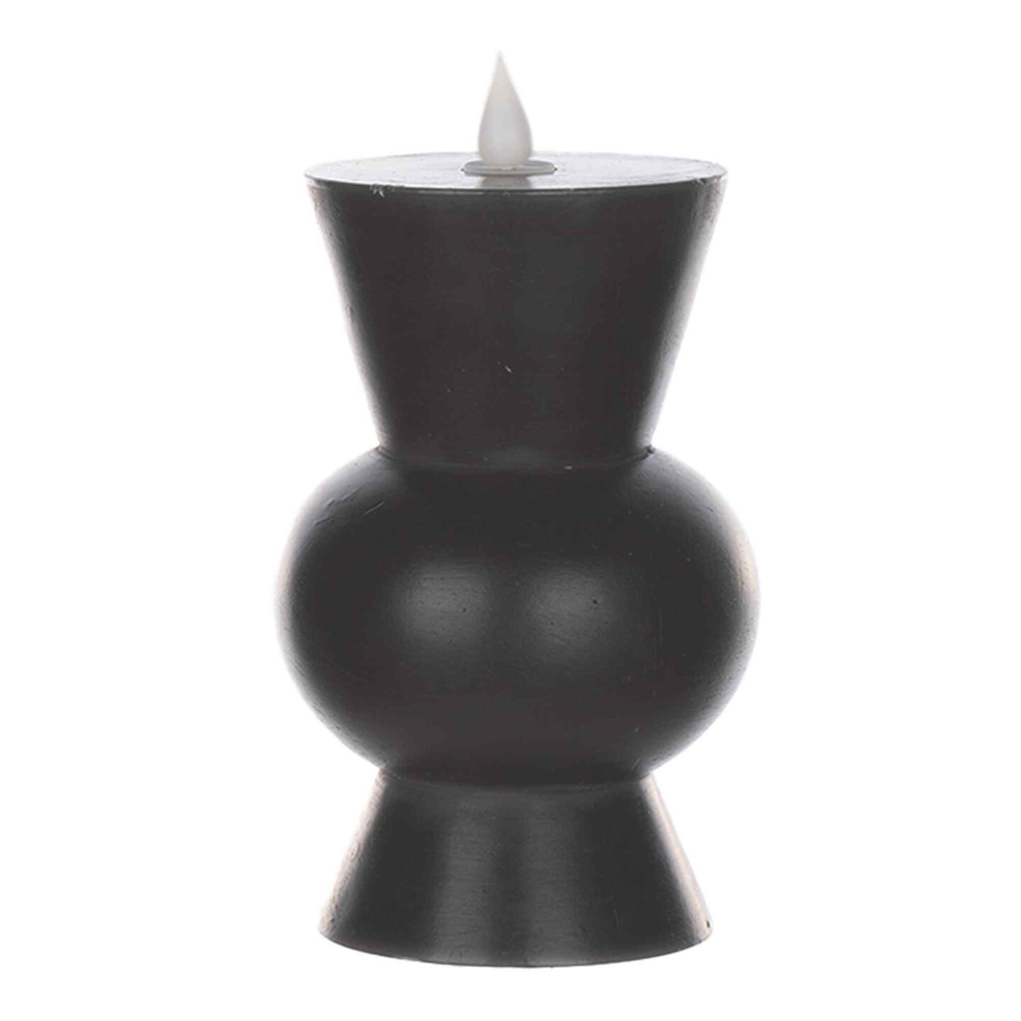 Melrose Set of 2 Black Flameless LED Abstract Tapered Candle with