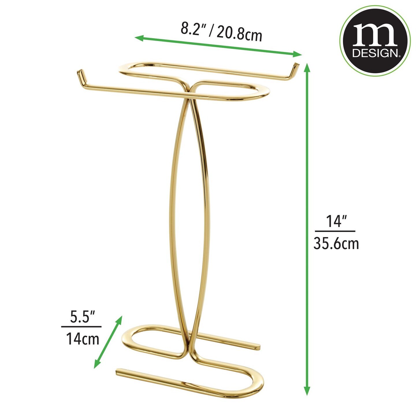 mDesign Metal Hand Towel Holder Stand for Bathroom Vanity Countertop