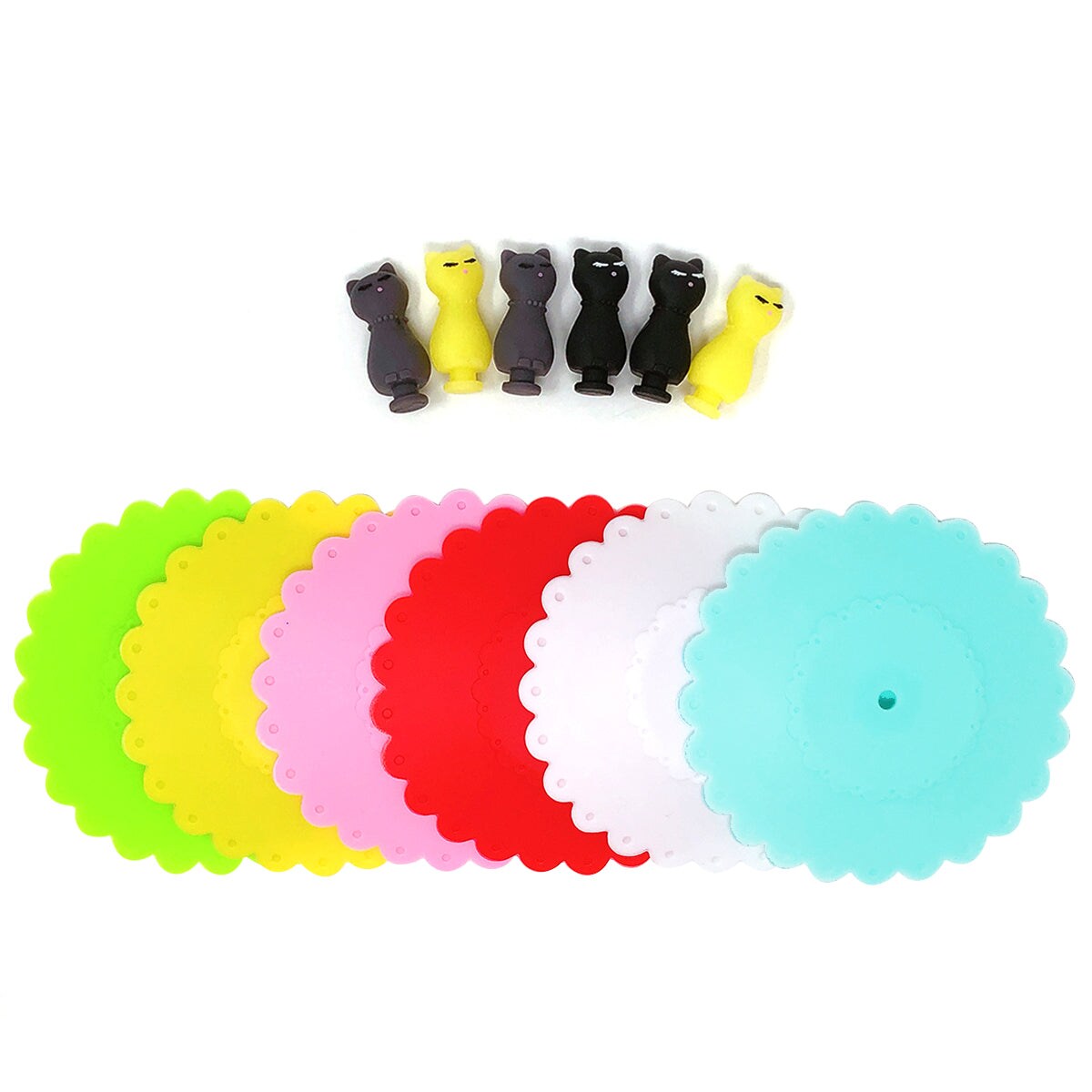 Wrapables® Silicone Cup Lids, Anti-Dust Airtight Mug Covers for Hot and Cold Beverages (Set of 6)