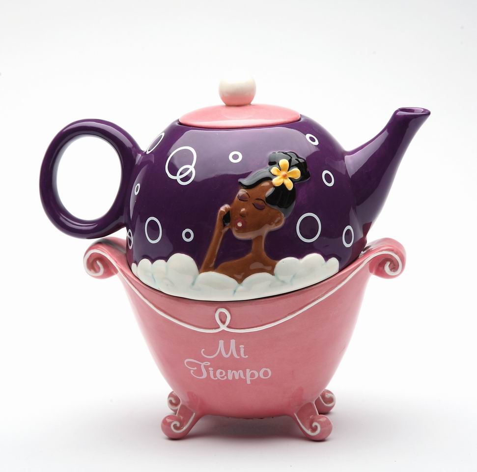 Ceramic African American Lady Mi Tiempo Tea For One, Gift for Her, Gift for Mom, Kitchen Décor, Tea Party Décor, Café Décor, Kitchen Decor