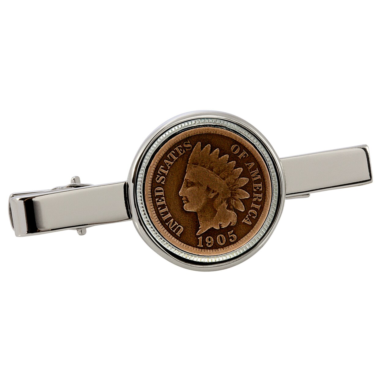 American Coin Treasures Indian Penny Coin Tie Clip - Silver