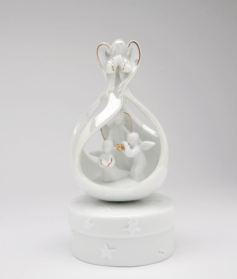 Ceramic Hearald Angel Sing Music Box, Home D&#xE9;cor, Religious D&#xE9;cor, Religious Gift, Church D&#xE9;cor, Baptism Gift