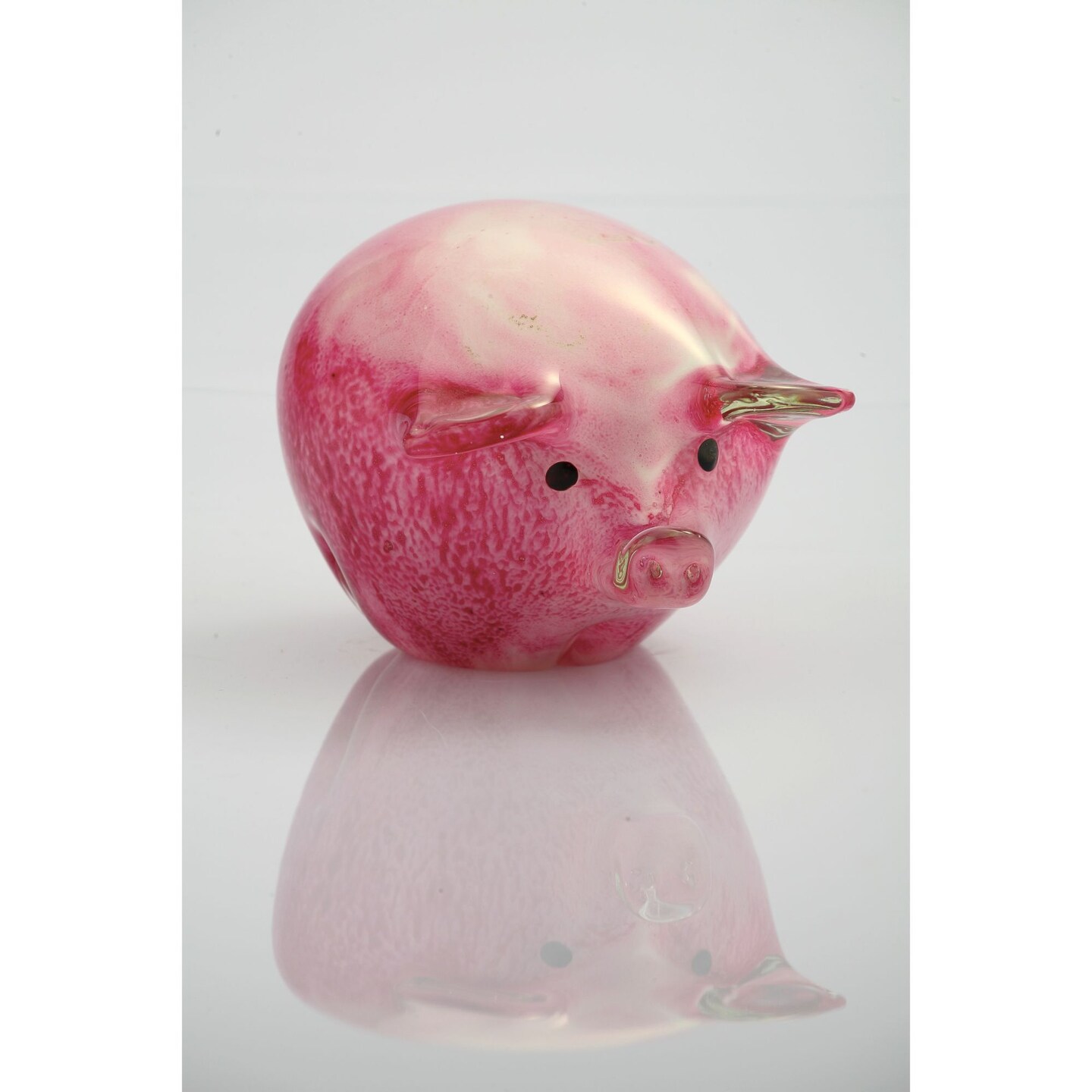 CC Home Furnishings 6&#x22; Pink Hand blown Glass Pigs Tabletop Decoration