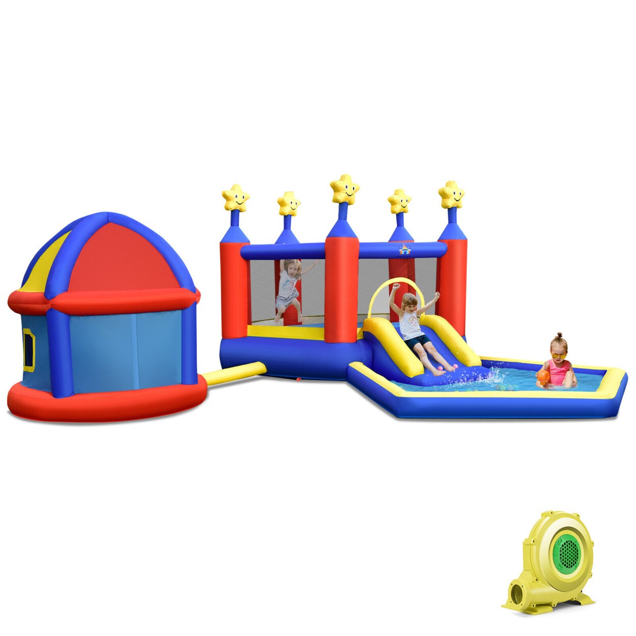 Kids Inflatable Bouncy Castle W/Slide Large Jumping Area Playhouse And 735W