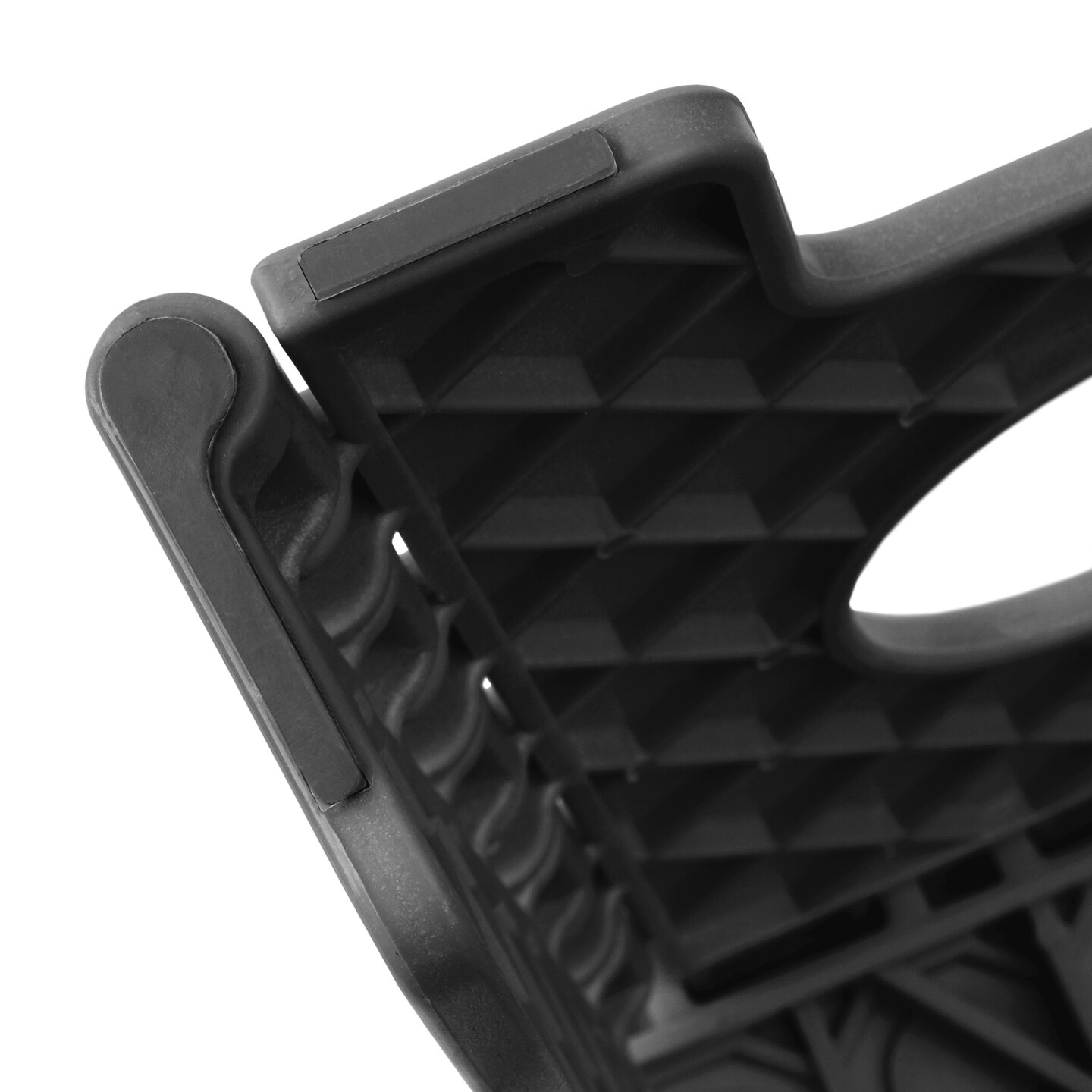 Casafield 16&#x22; Folding Step Stool with Handle, Black - Portable Collapsible Small Plastic Foot Stool for Adults - Use in the Kitchen, Bathroom and Bedroom