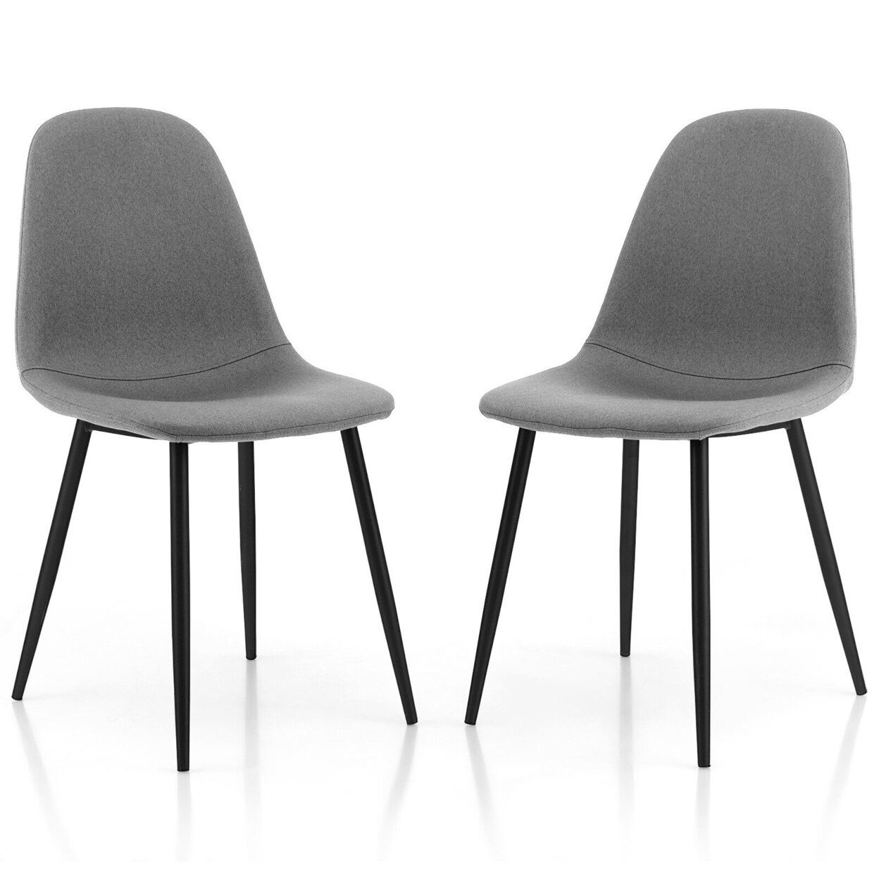 Dining Chairs Set Of 2 Upholstered Fabric Chairs W/Metal Legs For Living Room