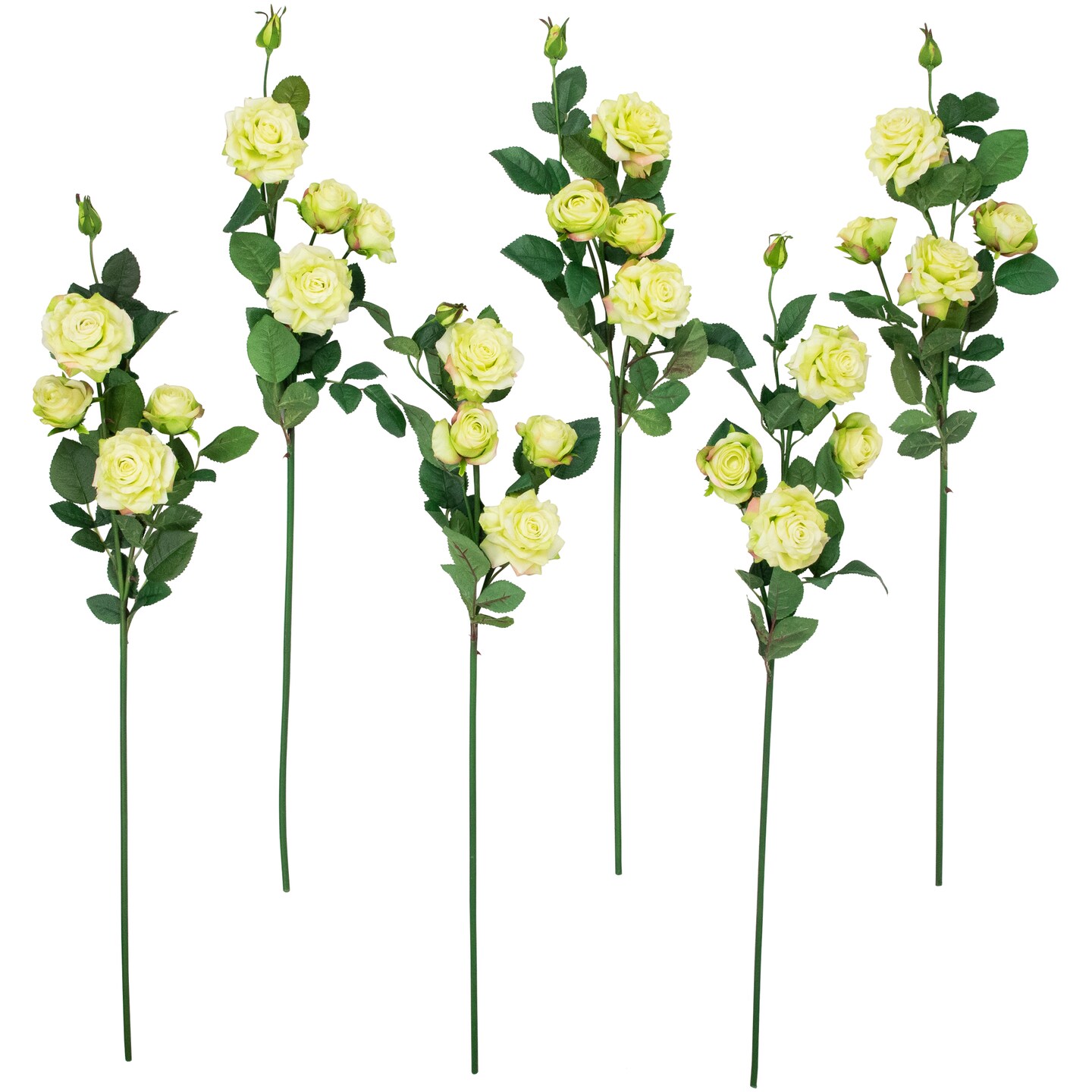  Northlight Set of 6 Real Touch Artificial Rose Stems