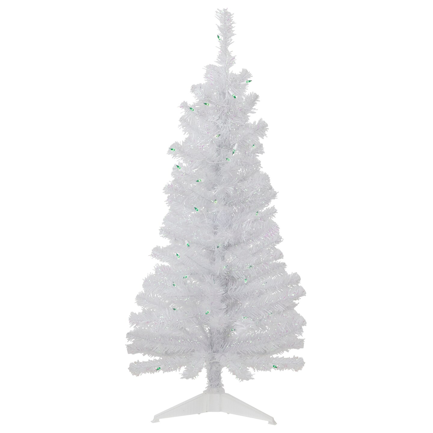 Northlight Pre-Lit Medium Rockport White Pine Artificial Christmas Tree - 4&#x27; - Green Lights