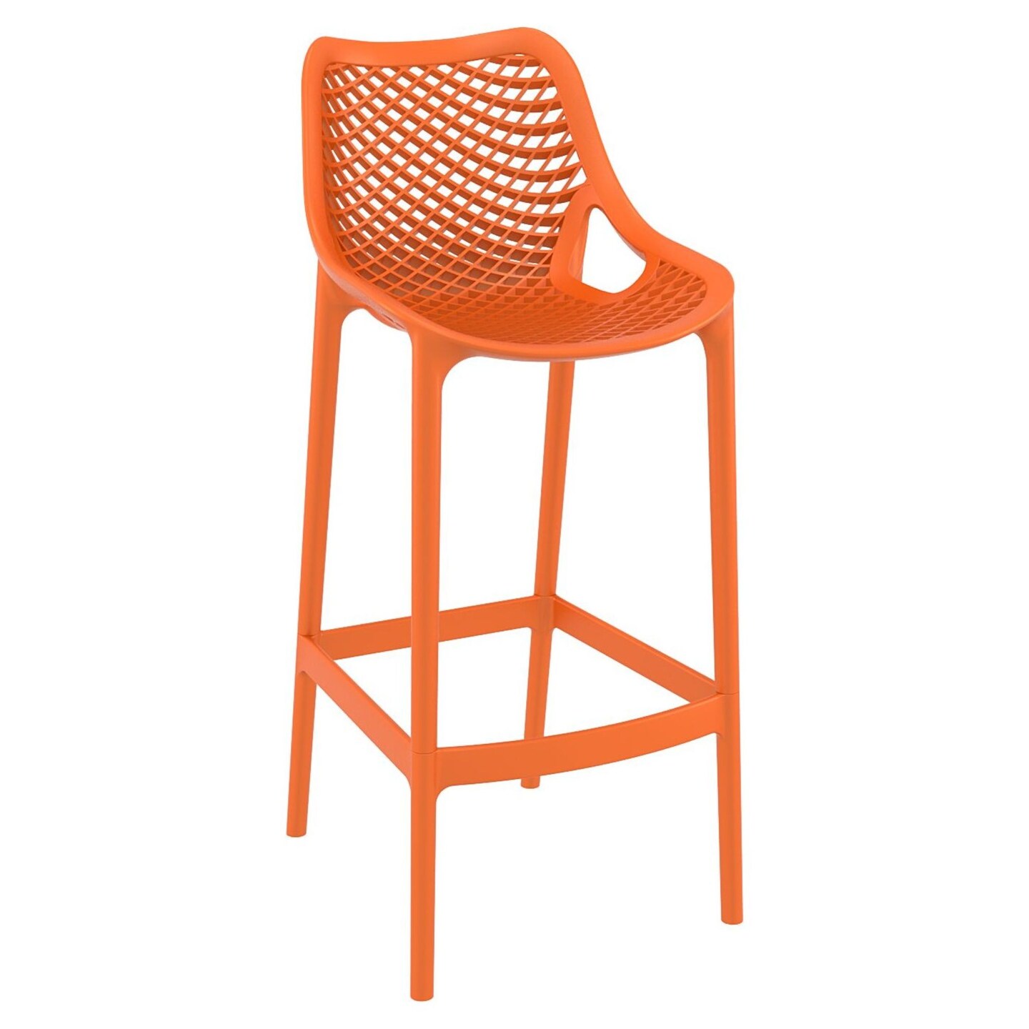 Luxury Commercial Living 41.25&#x22; Orange Solid Outdoor Patio Bar Stool