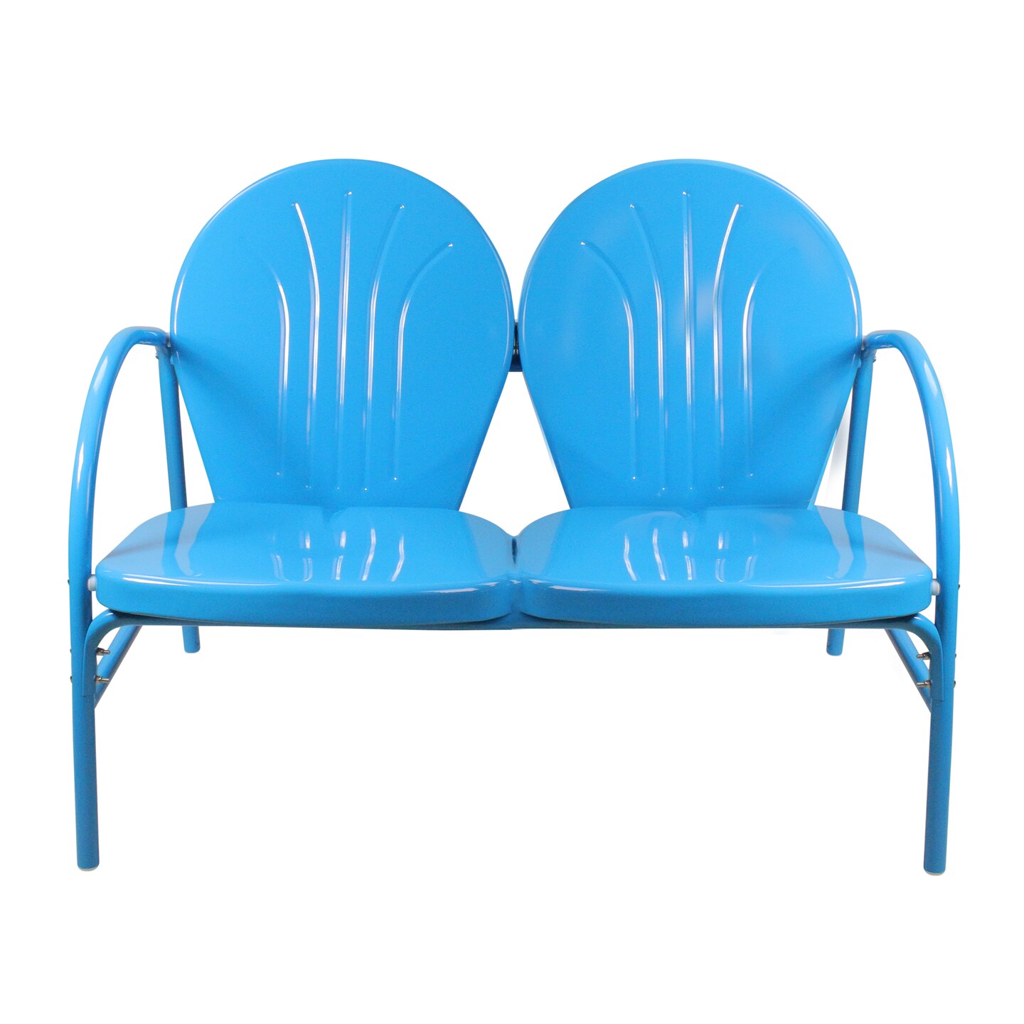 Northlight 47-Inch Outdoor Retro Tulip Steel Loveseat, Sky Blue