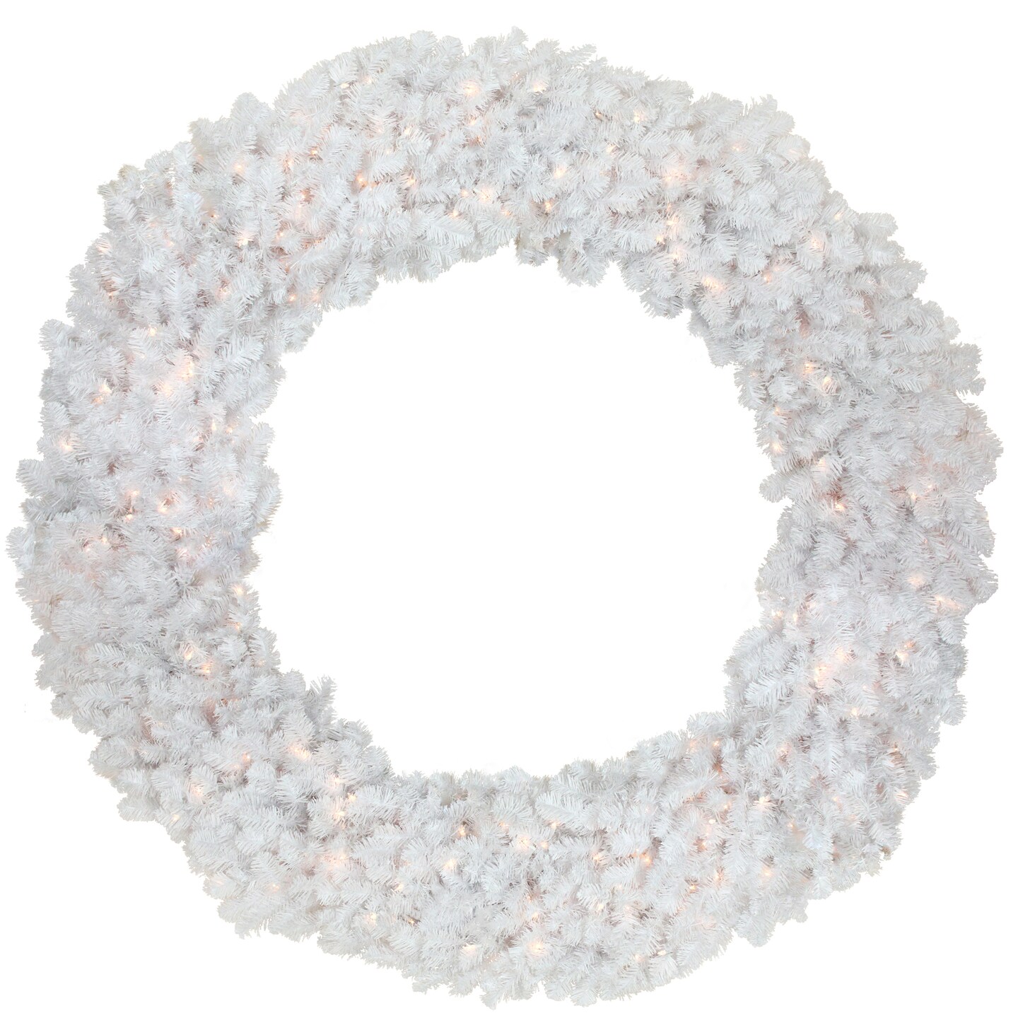 Northlight Pre-Lit Commercial Snow Pine Artificial Christmas Wreath - 6' - Clear Lights