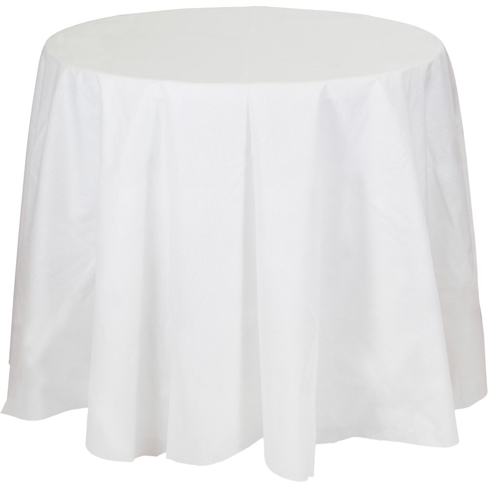 Party Central Pack of 12 White Disposable Banquet Party Round Table Covers 82"