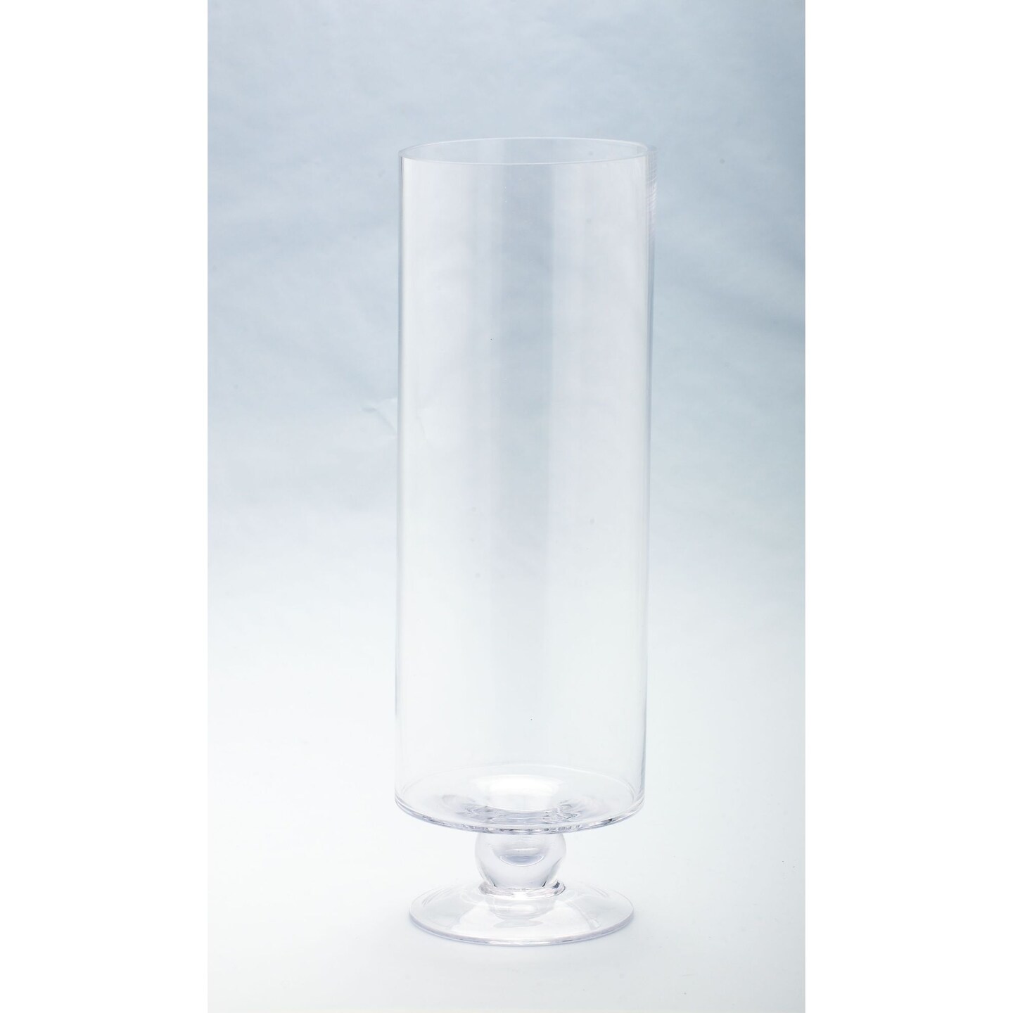 CC Home Furnishings 17&#x22; Clear Cylindrical Handblown Solid Glass Candle Holder