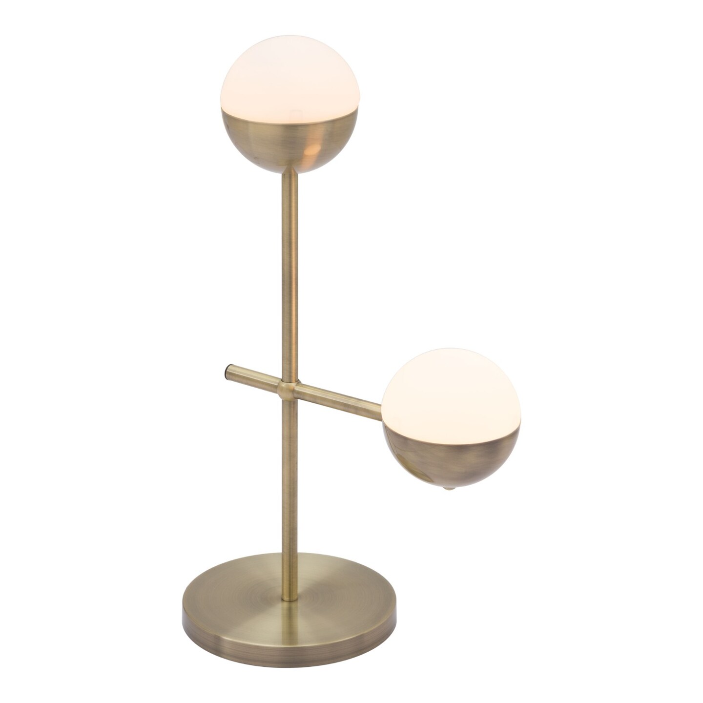 Modern Home 27.25&#x22; White and Bronze Mid Century Modern Style Table Lamp