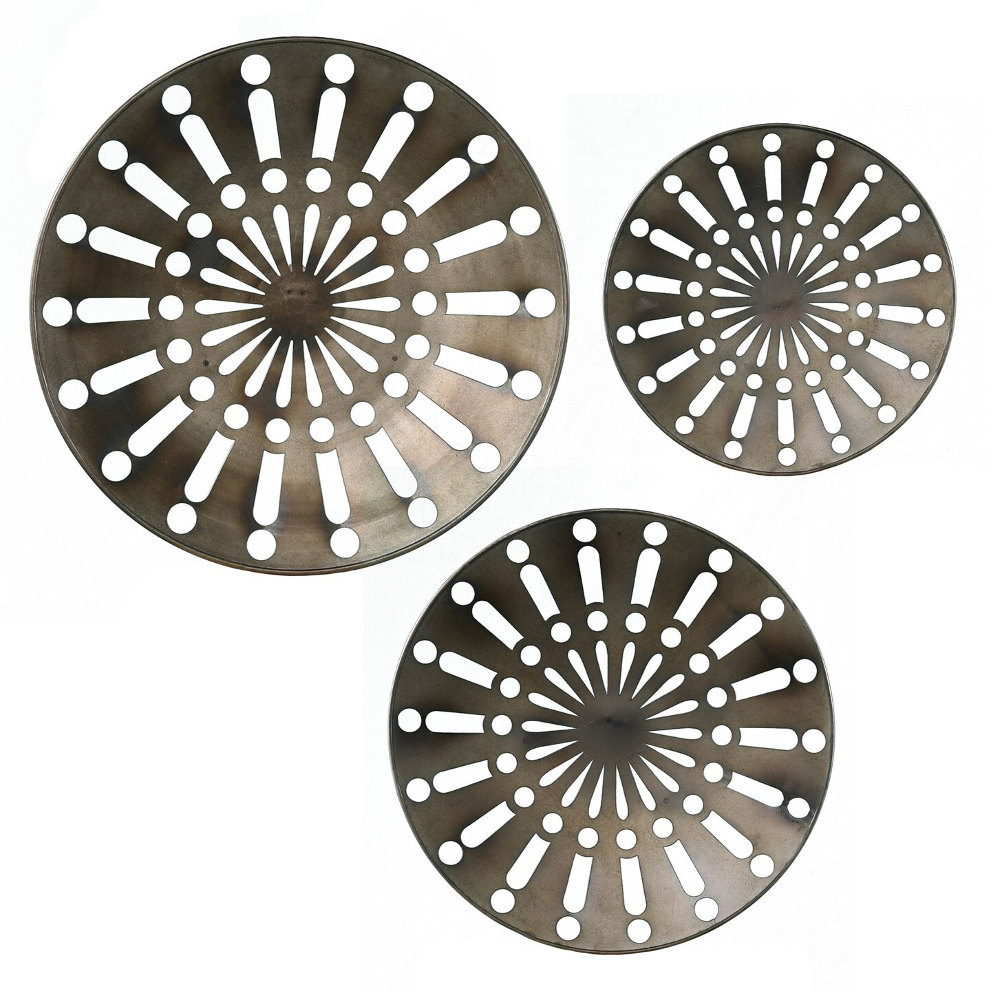 Southern Enterprises Set of 3 Bronze Contemporary Round Wall Art