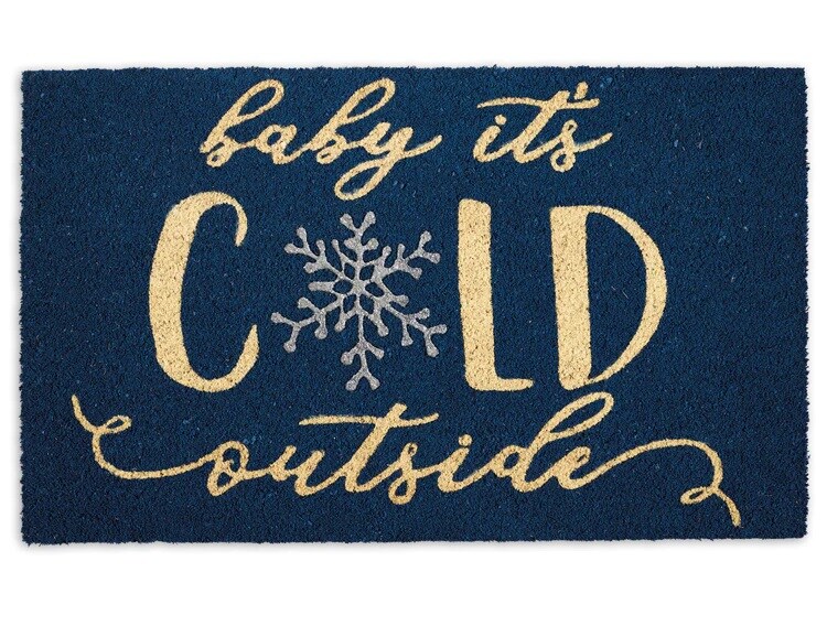 Contemporary Home Living 30&#x22; Baby Its Cold Rectangular Christmas Doormat