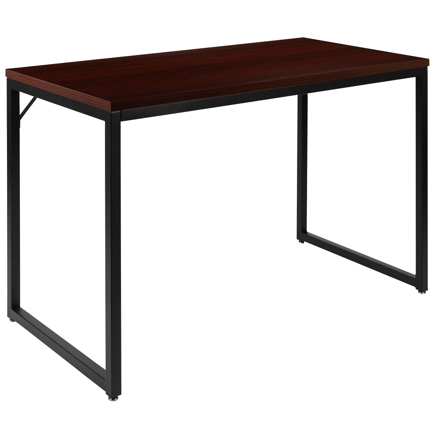 Flash Furniture 47.25-Inch Brown and Black Rectangular Computer Desk With Side Legs