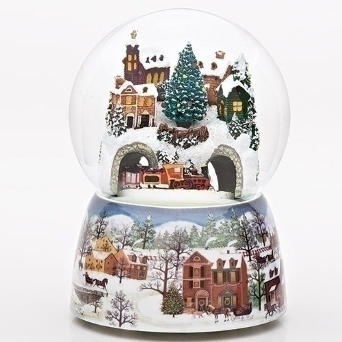 Roman Train Musical Christmas Snow Globe - 6.75&#x22;