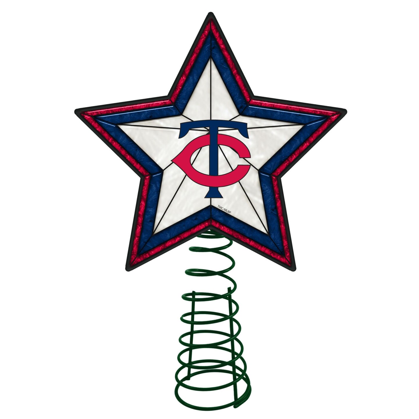 The Memory Company 10&#x22; Lighted Red and Blue Star MLB Minnesota Twins Christmas Tree Topper