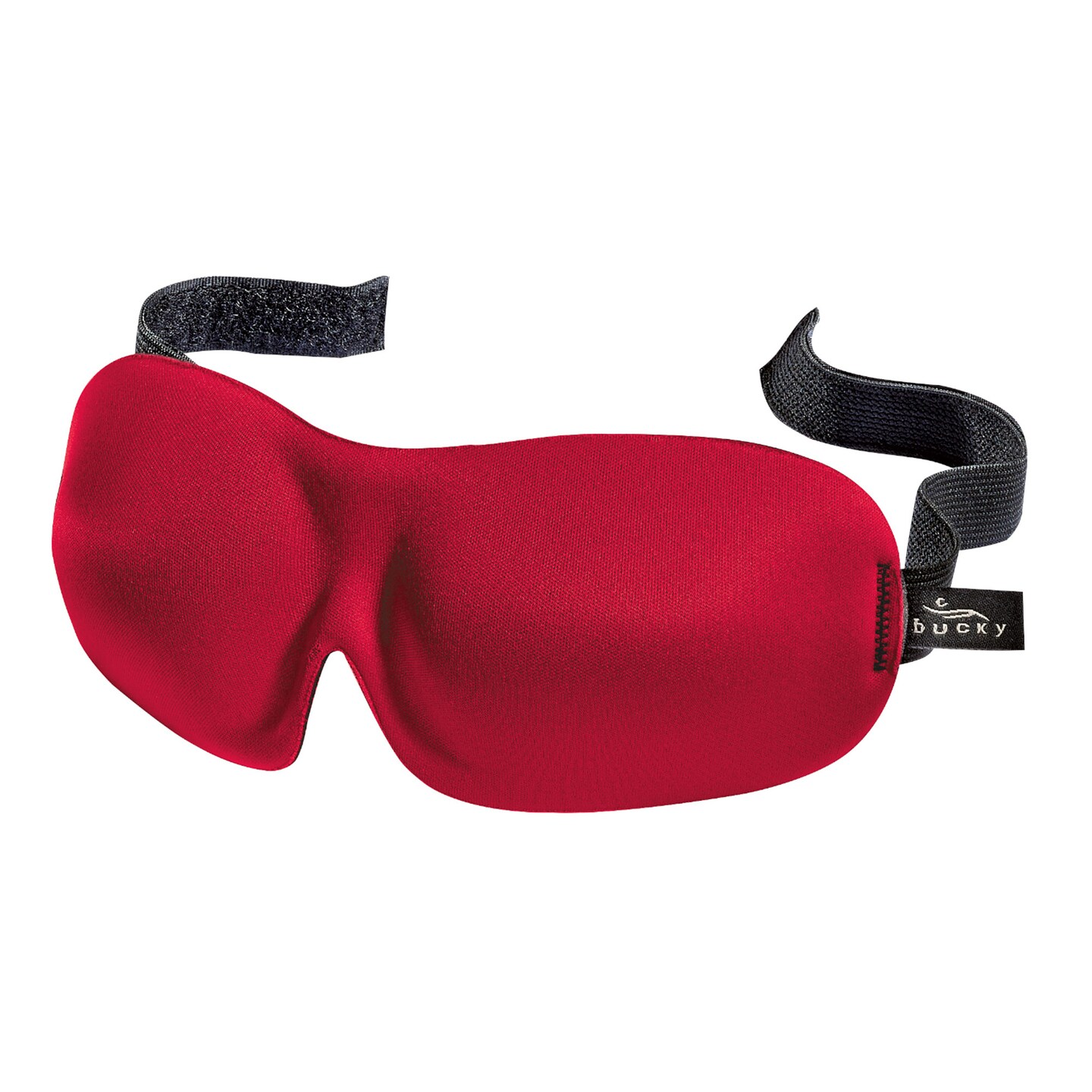 Contemporary Home Living 9&#x22; Red and Black Solid Adjustable Polyester Sleeping Eye Mask