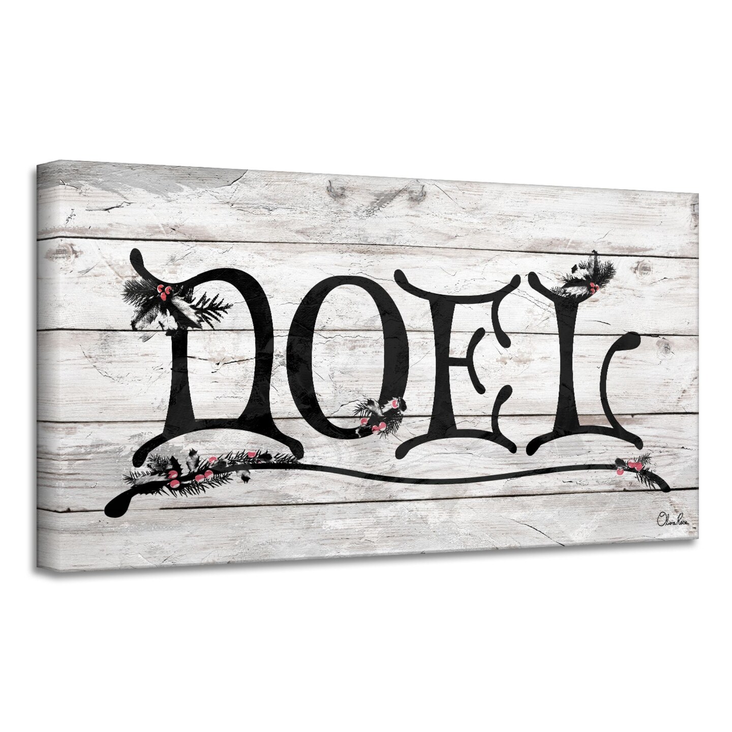 Crafted Creations Black and Beige &#x27;Noel&#x27; Christmas Canvas Wall Art Decor 18&#x22; x 36&#x22;