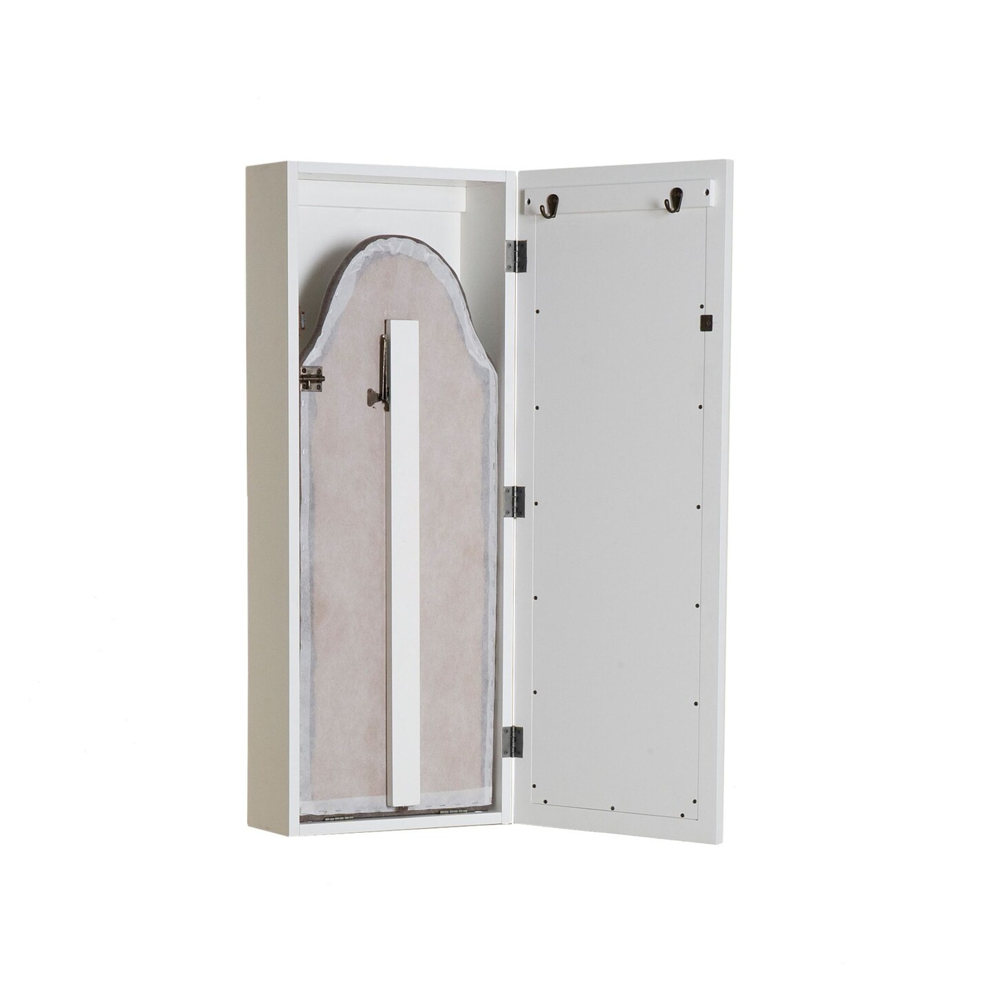 Southern Enterprises 42&#x22; White Rectangular Wall Mount Ironing Center with Storage Shelves