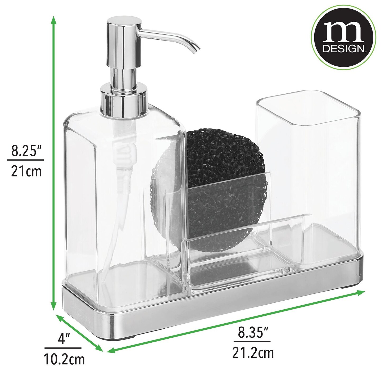 mDesign Plastic Kitchen Sink Countertop Liquid Soap Dispenser