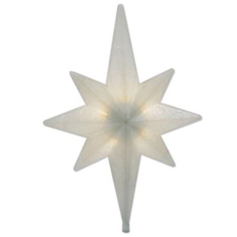 Brite Star 14.5&#x22; Lighted Winter Frost LED Bethlehem Star Christmas Tree Topper, Warm White