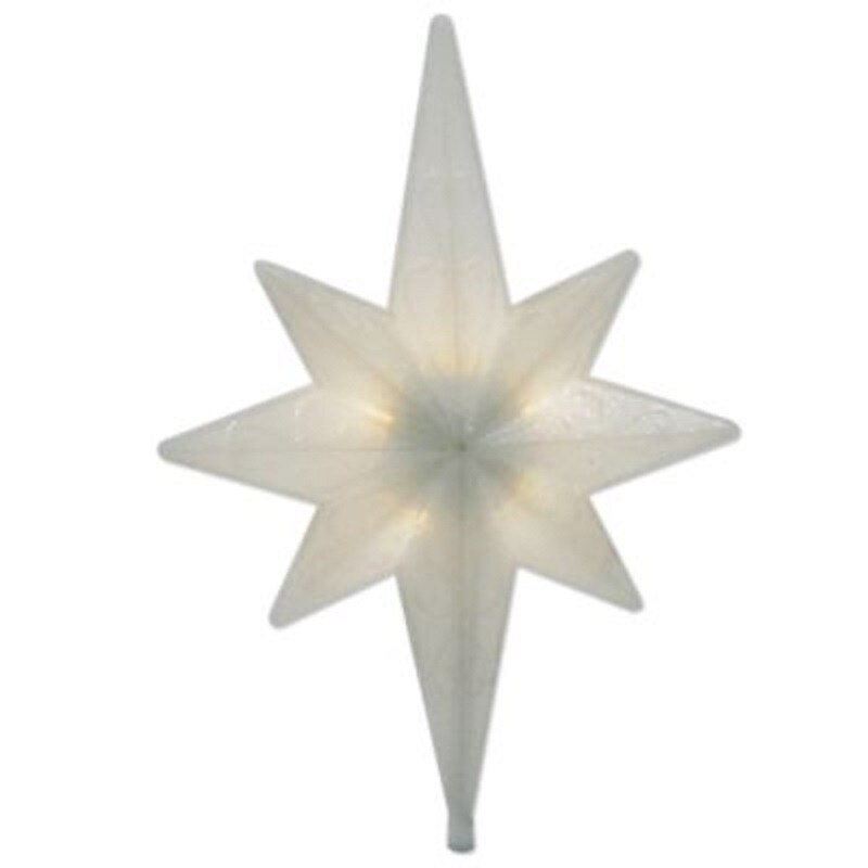 Brite Star LED Lighted Winter Frost Bethlehem Star Christmas Tree Topper - 14.5" - Warm White Light