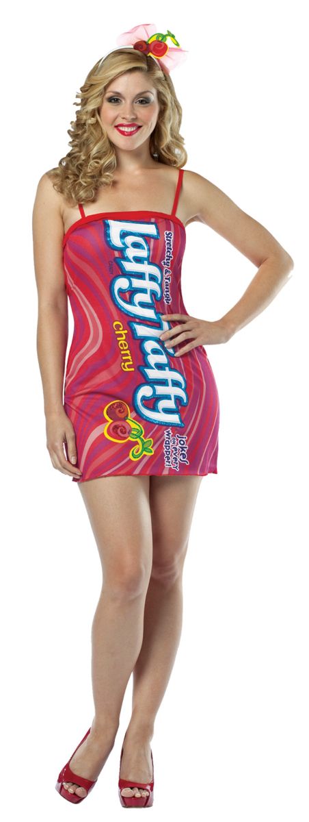The Costume Center Pink and White Cherry Laffy Taffy Tube Women Halloween Costume