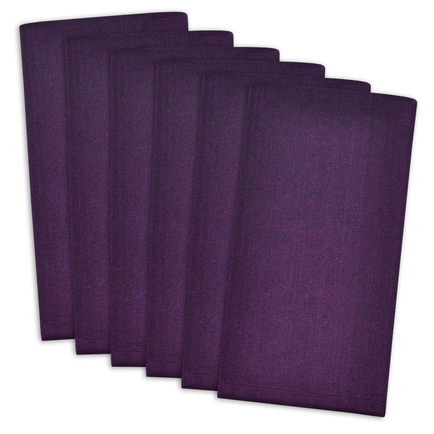 Contemporary Home Living Set of 6 Purple Solid Square Party Egg Plant Napkins 20&#x201D;