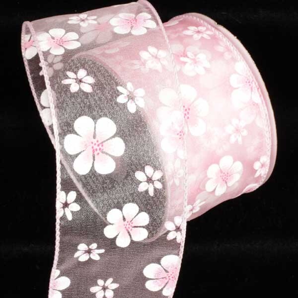 The Ribbon People Pink Magnolia Wired Craft Ribbon 2.5" x 20 Yards