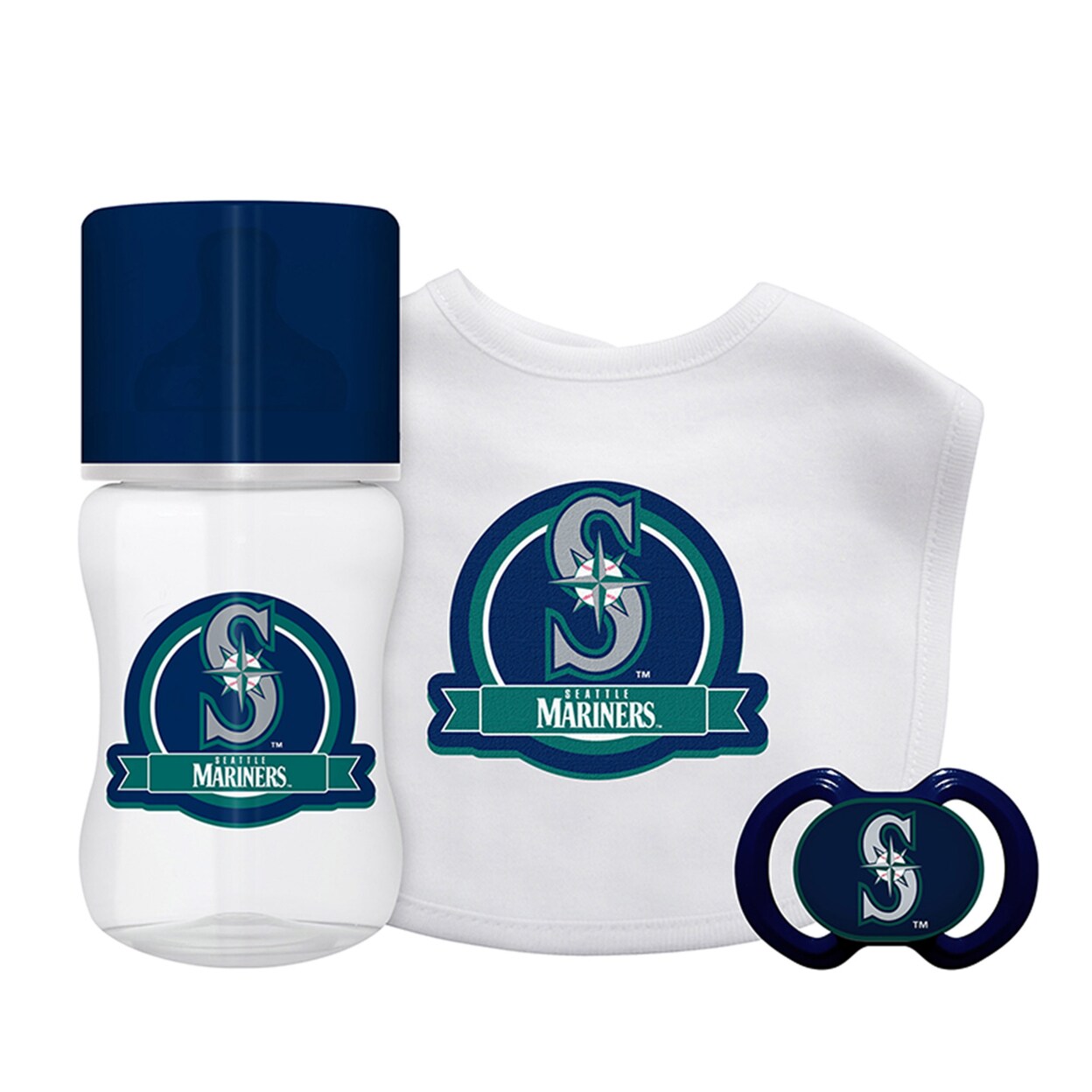 Baby Fanatic   Officially Licensed 3 Piece Unisex Gift Set - MLB Seattle Mariners