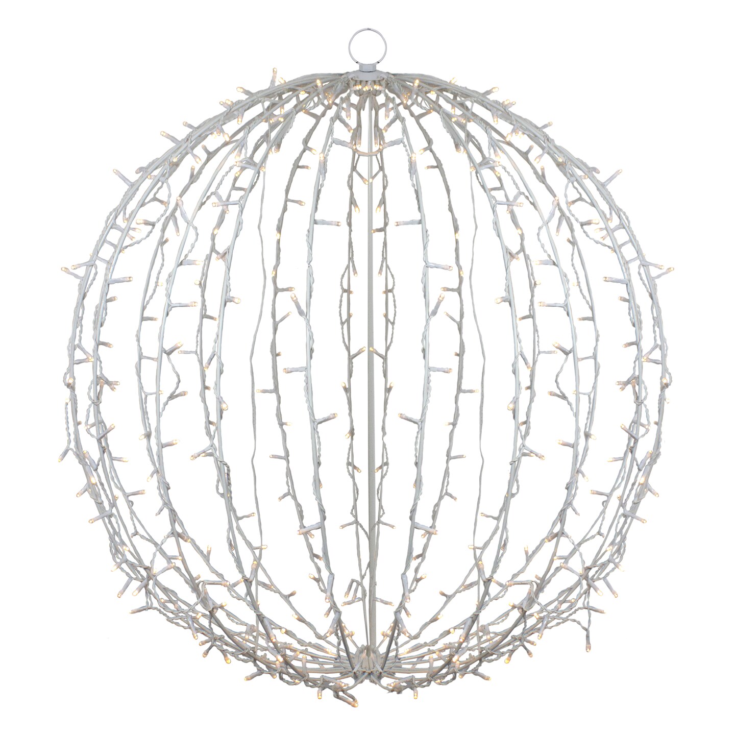 Northlight 30" LED Lighted 3D Christmas Hanging Ball Decoration – Warm White Lights